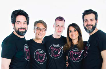 Anthony Mouix, Thierry Deschemin chef coiffeur, Kevin Charles assistant cette année, Virginie Thielland et Denis Do Amaral,