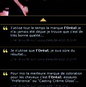 L&rsquo;Oréal Paris :clic thématique